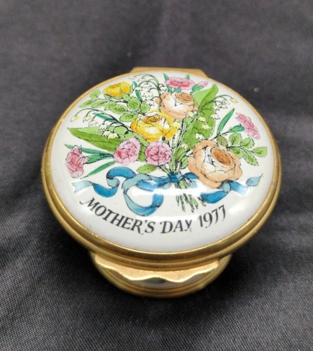 Halcyon Days Bilston Battersea Mothers Day 1977 Enamel Box Ltd Ed #339 VTG